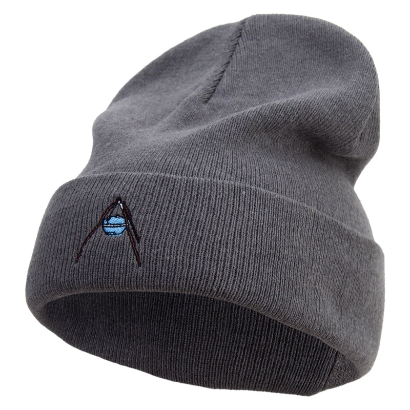 Camping Cooker Embroidered Big Size Superior Cotton Long Knitting Beanie Grey XL-3XL