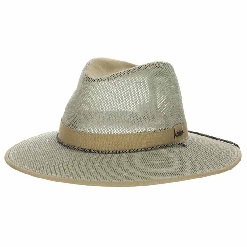 Canvas Aussie Packable Breezer Safari Hat – Stetson Hats Khaki Medium (22 1/4″)