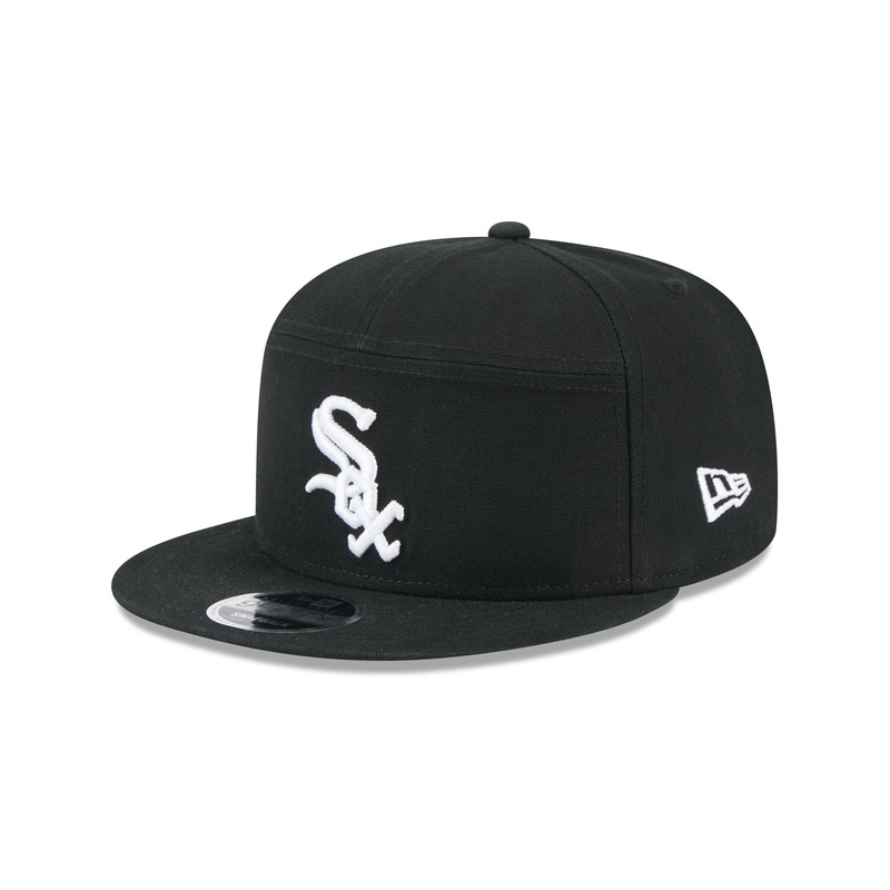 Chicago White Sox Cotton Canvas Split Panel 9FIFTY Trucker Hat One Size