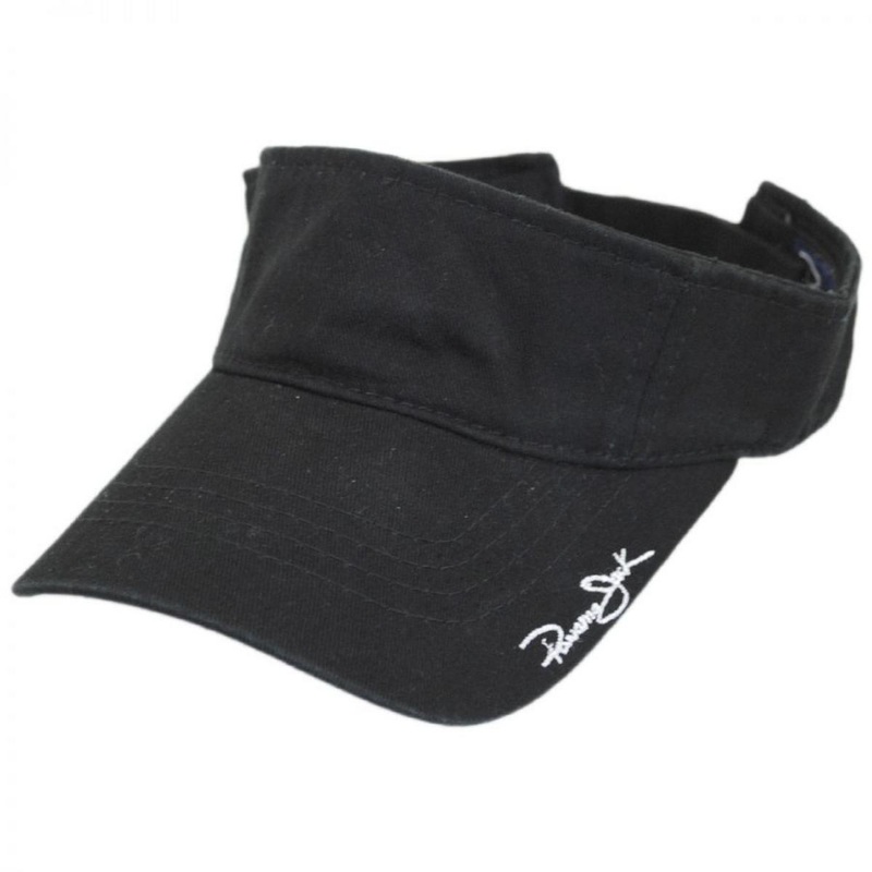 Garment Washed Cotton Sport Visor BLACK ADJUSTABLE