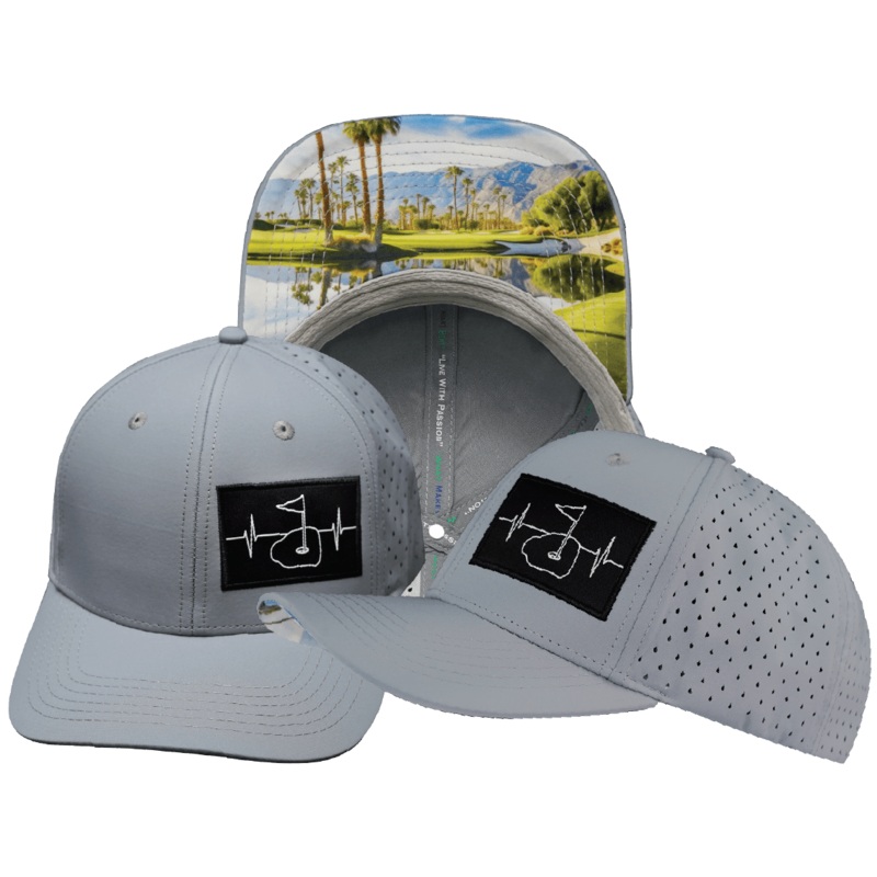 Golf Hat – Baseball Hat Fit – Gray Blue – Laser Mesh