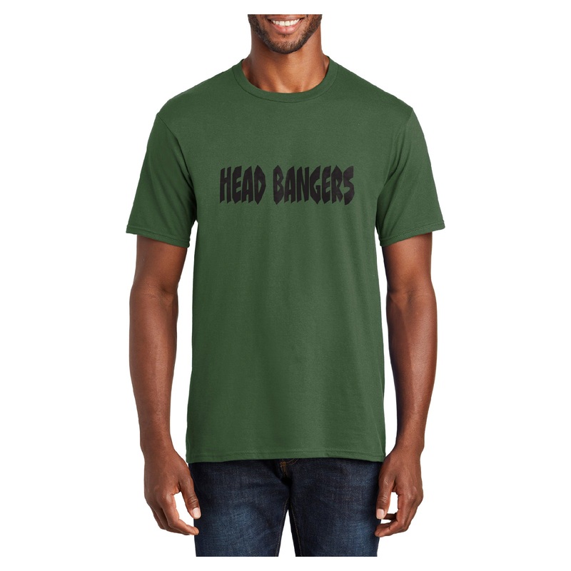 Head Bangers EDM Graphic Men’s Fan Favorite Crew Neck Tee Shirt Olive S
