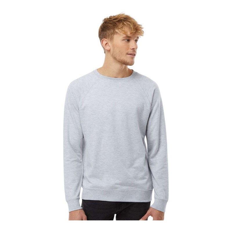 Independent Trading Co SS1000C Unisex Icon Lightweight Loopback Terry Crewneck Sweatshirt White XS