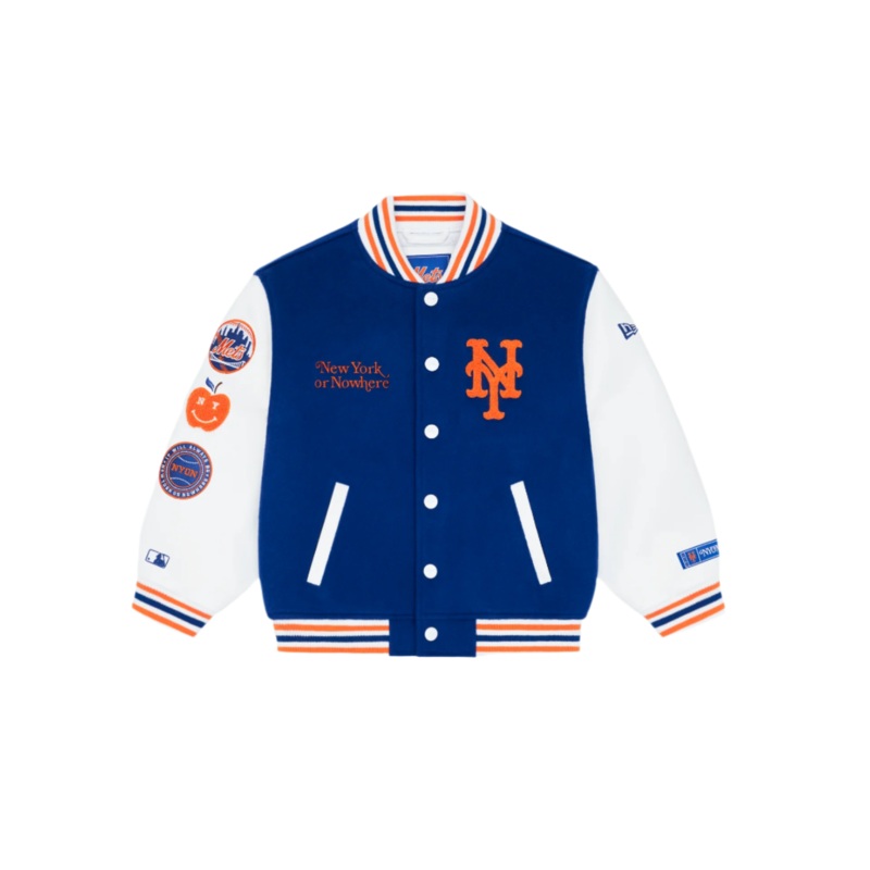 New York or Nowhere x New York Mets Youth Light Royal Varsity Jacket S