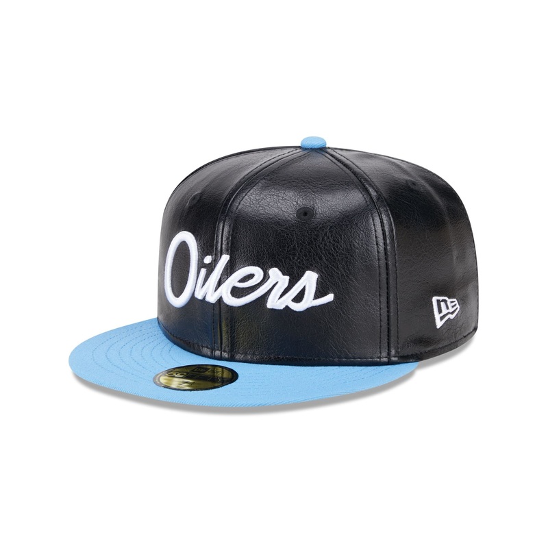 NFL Oilers Faux Leather Crown 59FIFTY Fitted Hat 7