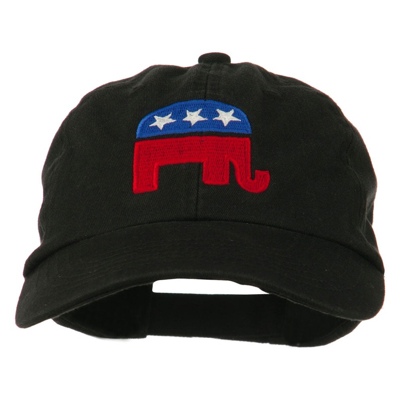 Republican Elephant USA Embroidered Pet Spun Cap Black One Size