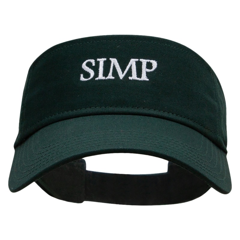 SIMP Embroidered Cotton Twill Sun Visor Dk Green One Size