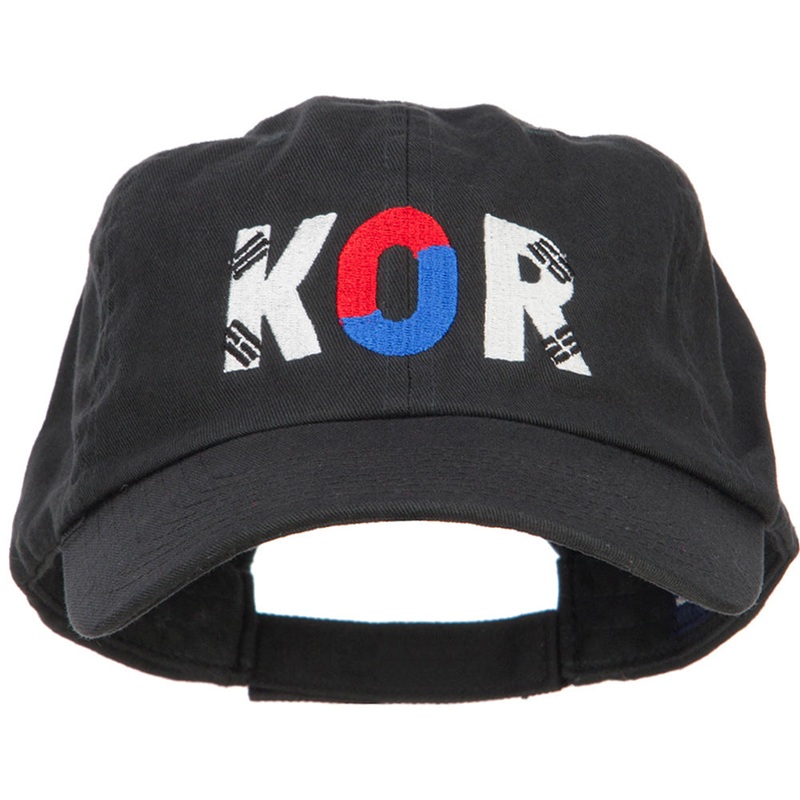 South Korea KOR Flag Embroidered Low Profile Cap Black One Size