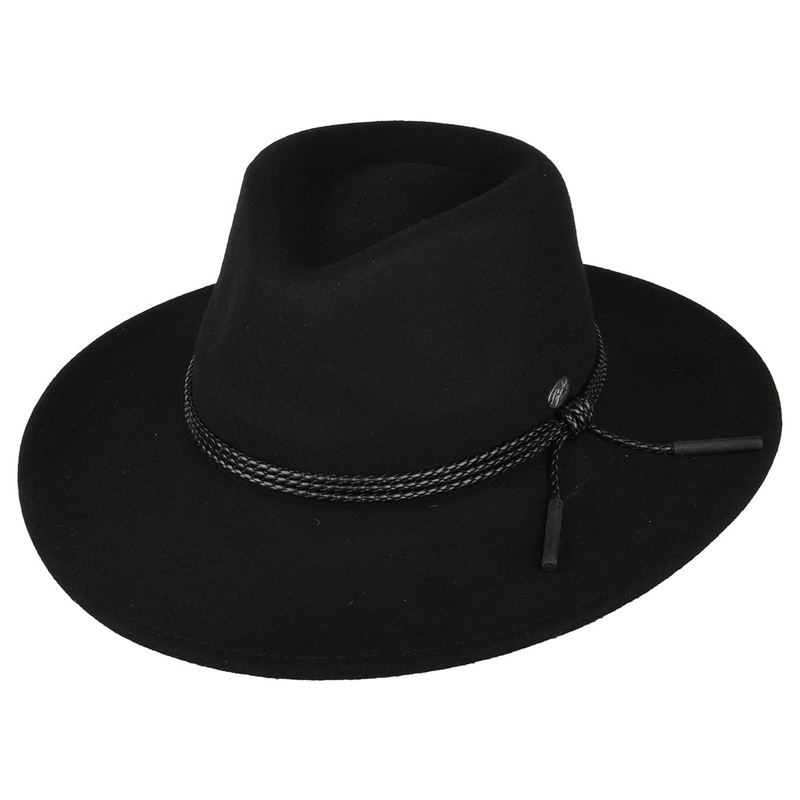 Bailey Hats Piston Wool Felt Outback Hat – Black S