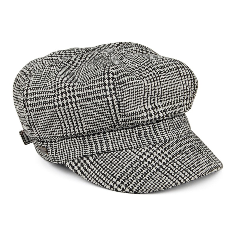 Betmar Hats Boy Meets Girl Glen Plaid Newsboy Cap – Black-White 1-Size