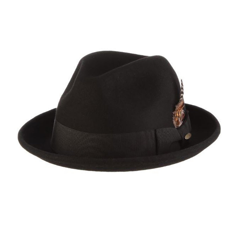 Coeur Crushable Wool Felt Fedora Hat – Scala Hat Black Medium (57 cm)