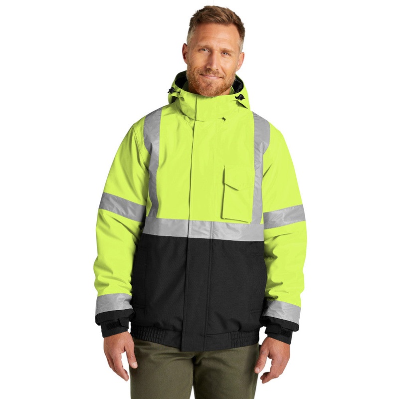 CornerStone CSJ500 ANSI 107 Class 3 Economy Waterproof Insulated Bomber Jacket Safety Orange S