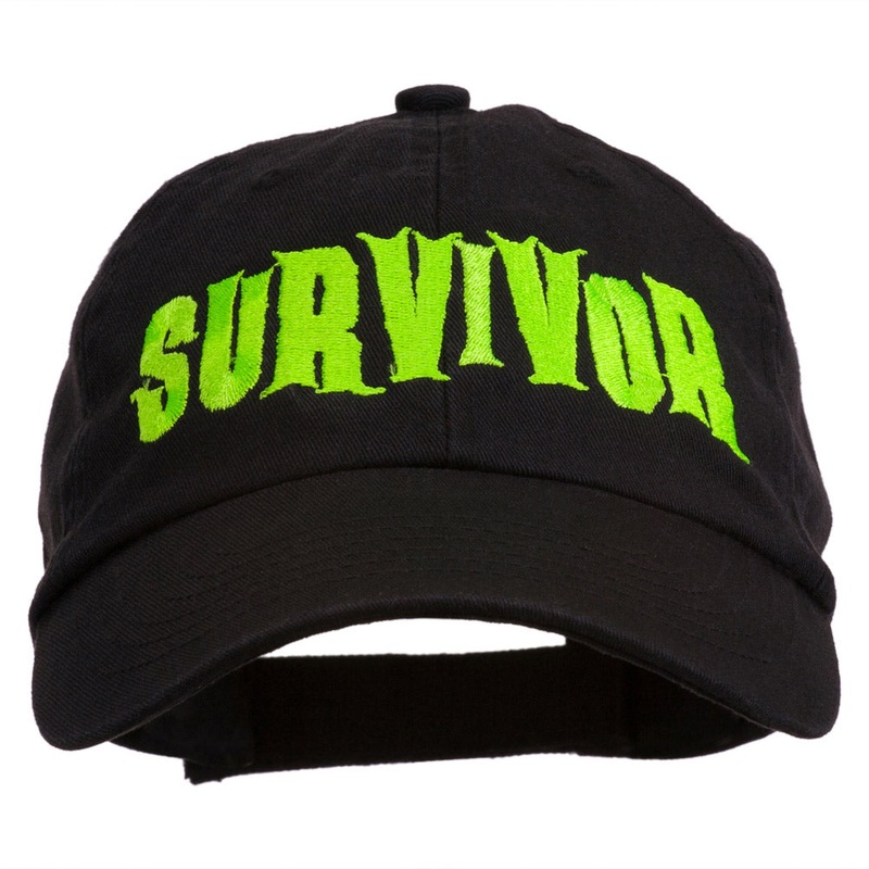 Halloween Zombie Survivor Embroidered Pet Spun Cap Black One Size