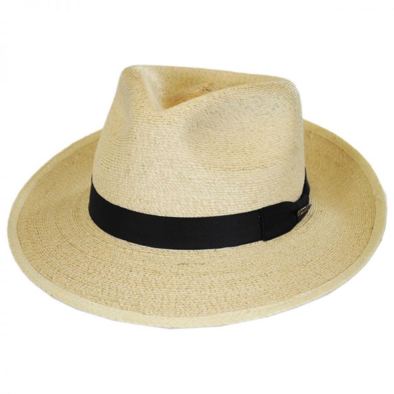 Rushmore Palm Leaf Straw Fedora Hat NATURAL S