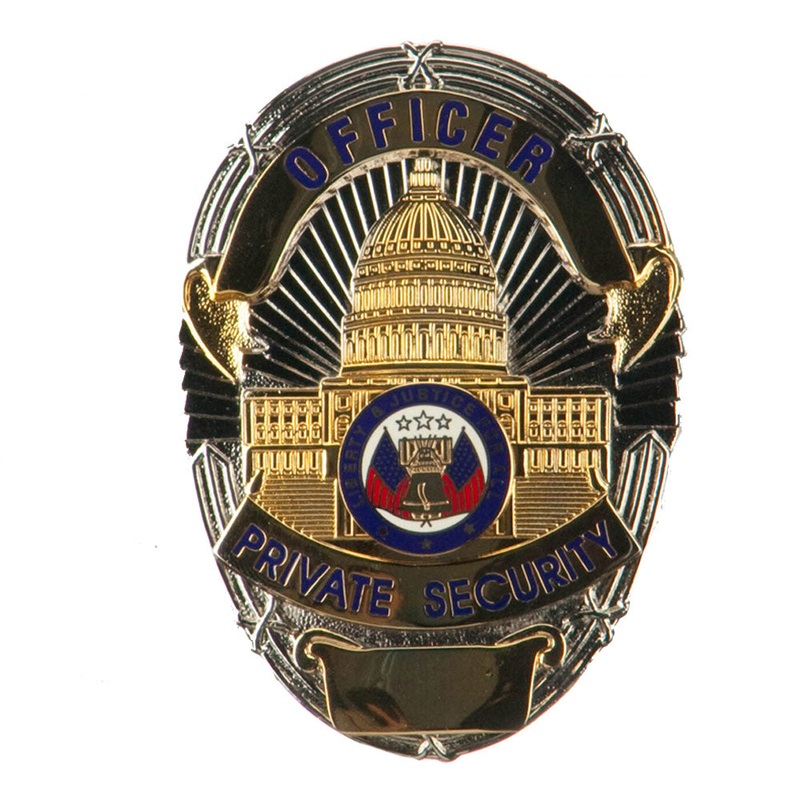 Security Stock Metal Badges Gold Enforcement One Size