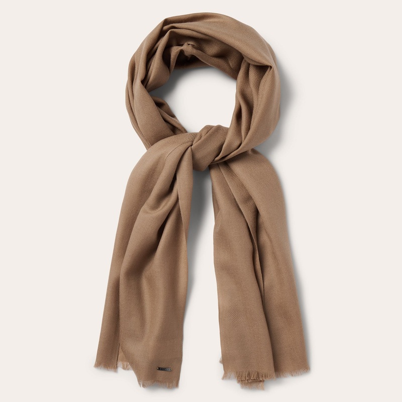 Wool Fringe Scarf Camel O/S