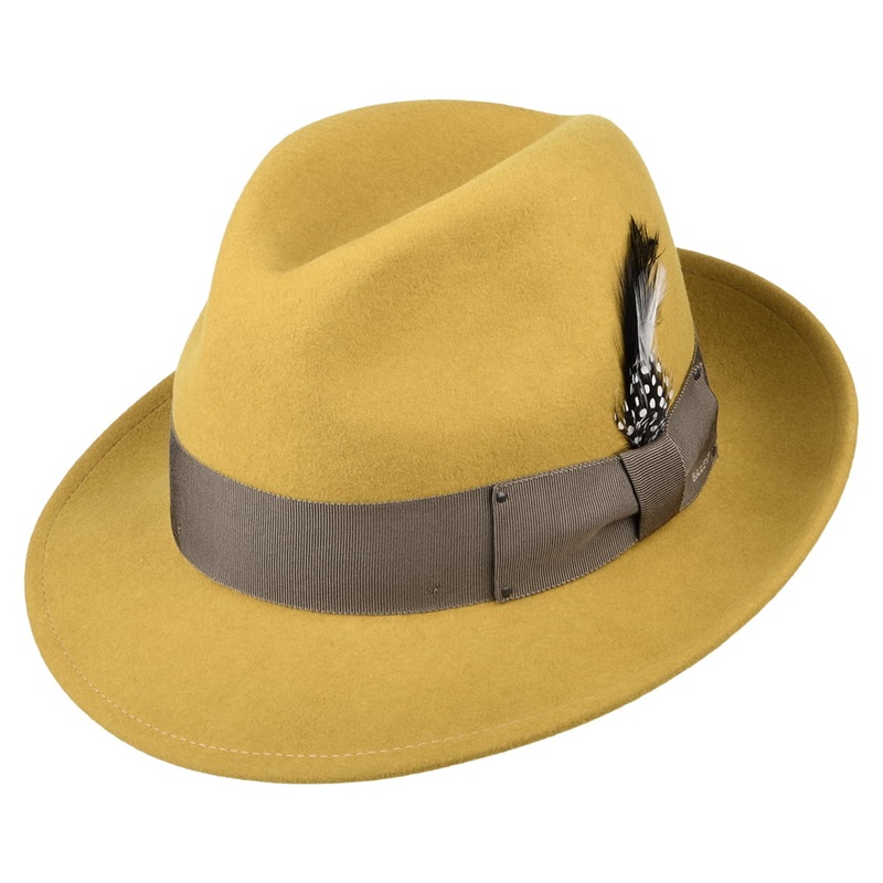 Bailey Hats Blixen Crushable Water Repellent Wool Felt Fedora Hat – Mustard S