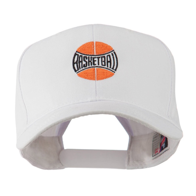 Basketball with Wording Inside Embroidered Cap Cap White One Size