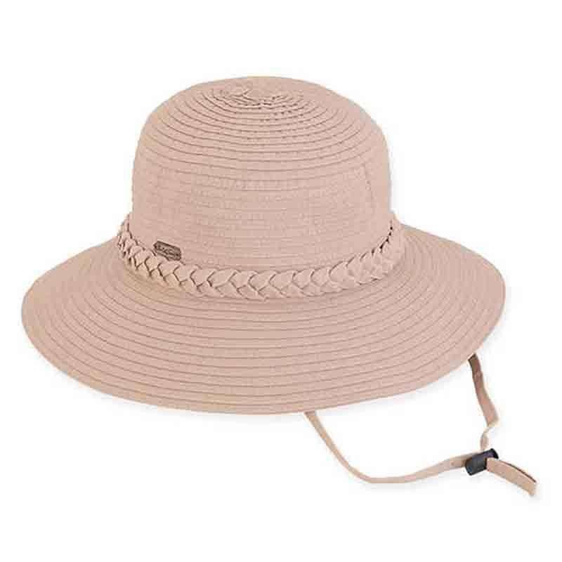 Charlie Ribbon Bucket Hat with Chin Cord – Sun ‘N’ Sand Hats Khaki Medium (57 cm)