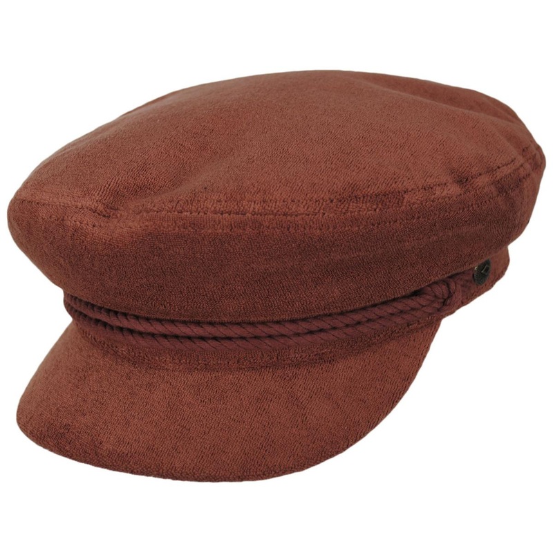 Cotton Terry Cloth Fiddler Cap BURNT BRICK TERRY CLOTH S