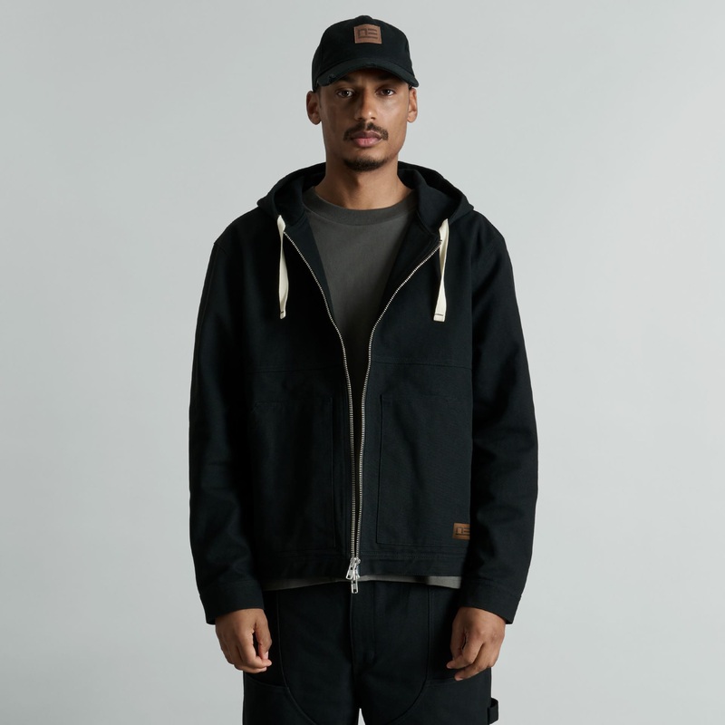 Forge Black Hooded Work Jacket S