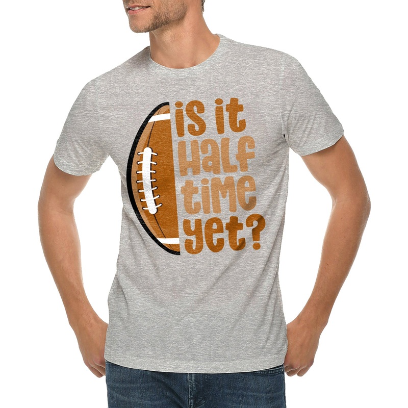 Is It Halftime Yet Graphic Design Short Sleeve Deluxe Jersey T-Shirt Heather Grey XS