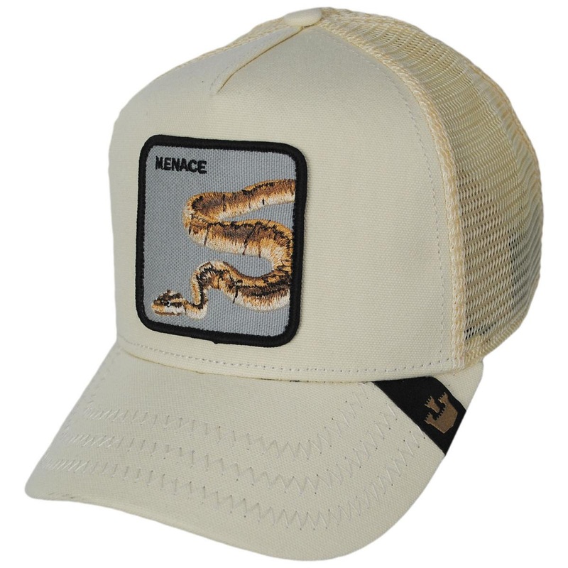 Menace Mesh Trucker Snapback Baseball Cap CREME ADJUSTABLE