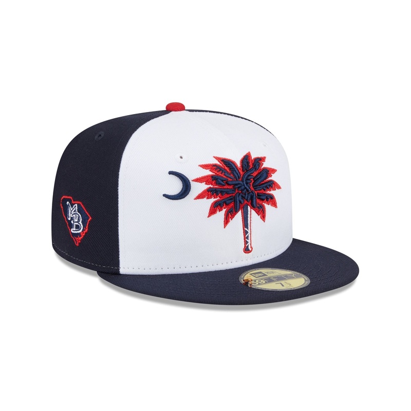 Myrtle Beach Pelicans Theme Night Navy Sidepatch59FIFTY Fitted Hat 7