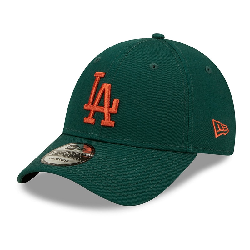 New Era 9FORTY L.A. Dodgers Baseball Cap – MLB League Essential – Dark Green-Rust Adjustable
