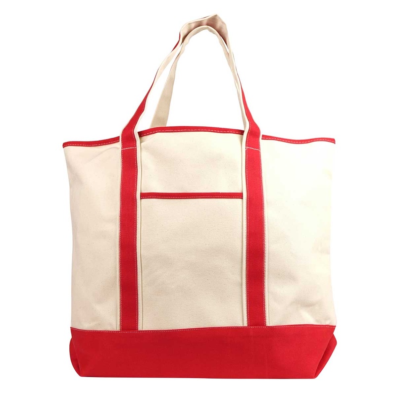 Nissun Deluxe Cotton Canvas Tote ST4222 Black-Natural