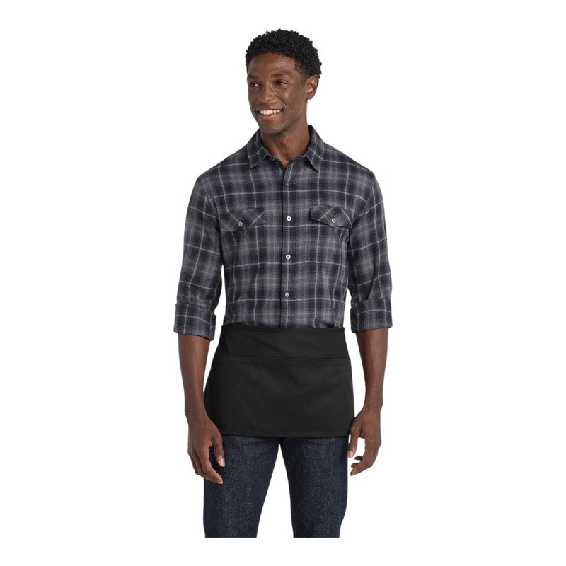 Port Authority A707 Easy Care Reversible Waist Apron with Stain Release Black