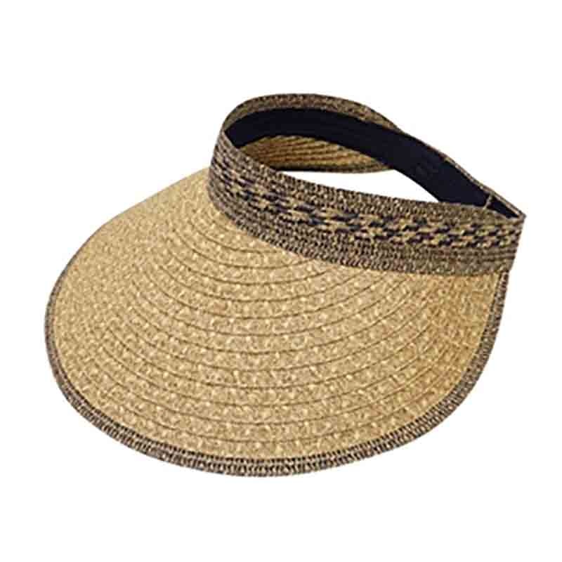 Roll Up Mix Braid Large Brim Sun Visor – Boardwalk Style Brown