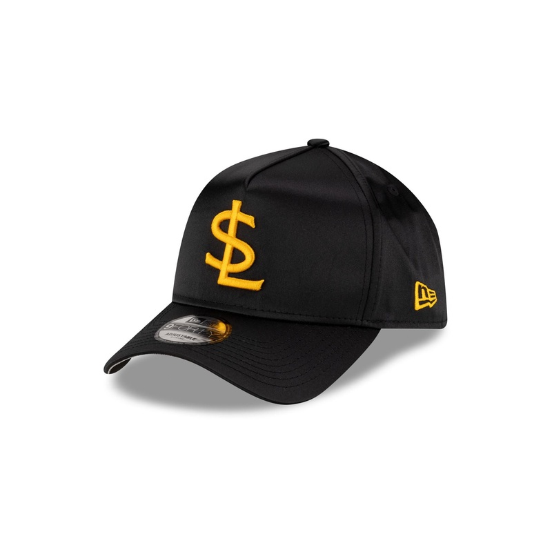 Salt Lake Bees Black Satin 9FORTY A-Frame Snapback Hat One Size