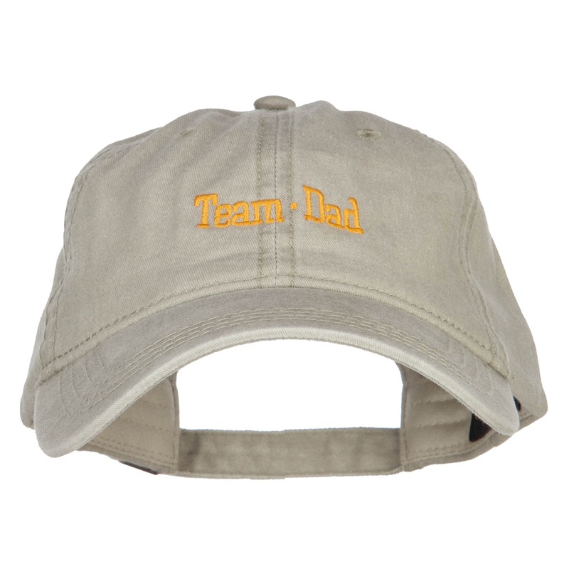 Team Dad Letters Embroidered Washed Cap Stone One Size