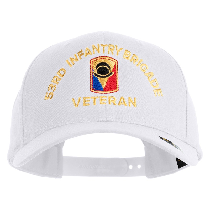 U.S. Army 53rd Infantry Brigade Embroidered Retro Cotton Blend Snapback Cap White One Size