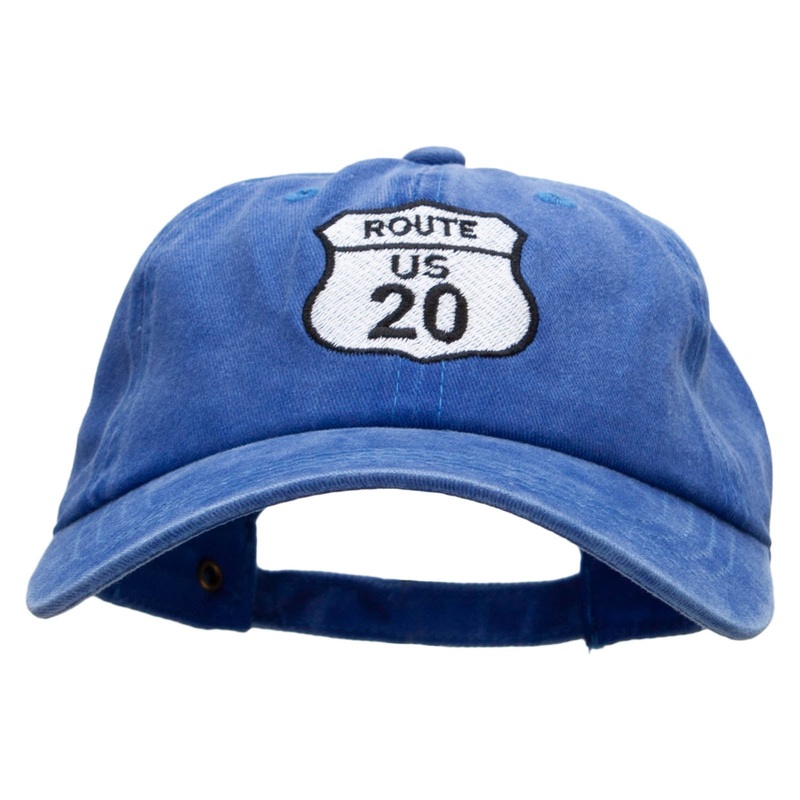 US 20 Embroidered Unstructured Cotton Cap Royal One Size