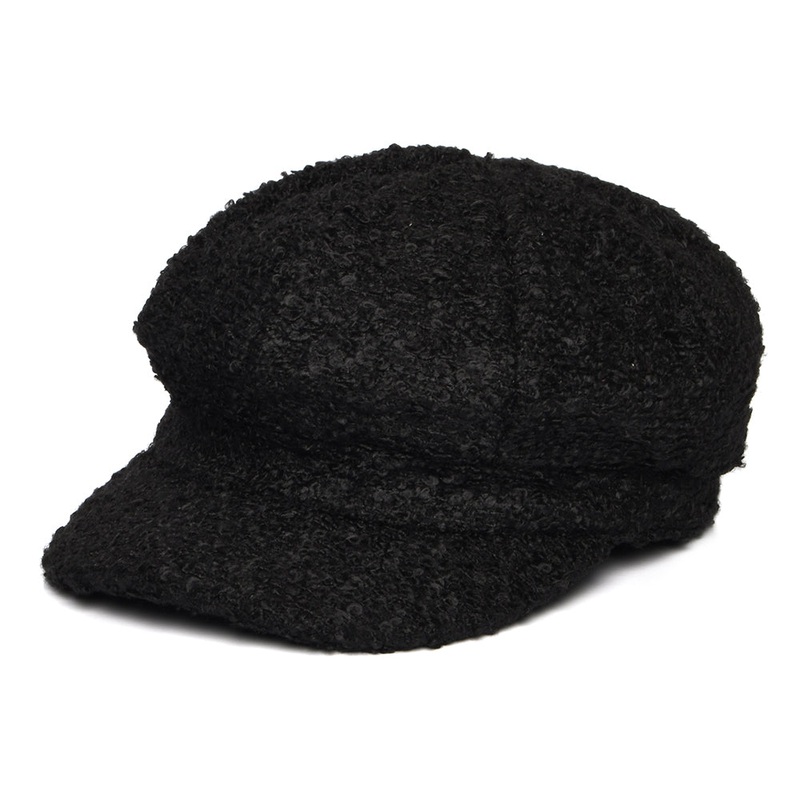 Whiteley Hats Boucl Baker Boy Cap – Black 1-Size