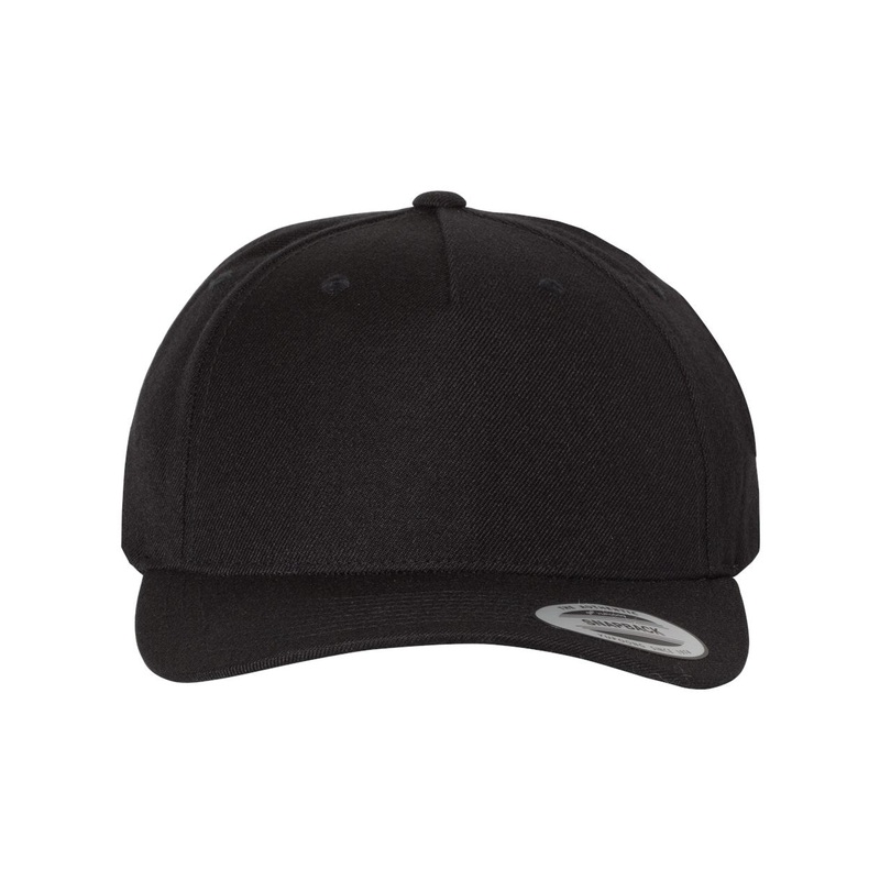 Yupoong 5789M 5-Panel, Premium Wool Blend Cap – YP Classics Black