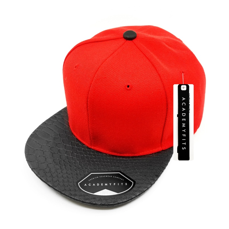 Academy Fits Snakeskin 2 Tone Strapback Cap 4013 Red/Black