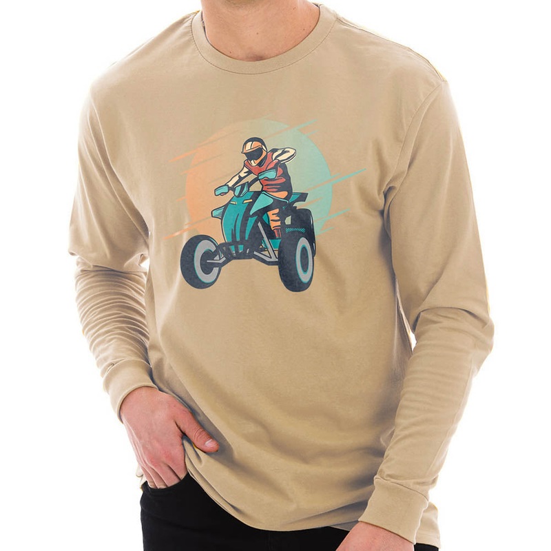 Better On The Slopes Graphic Long Sleeve Crewneck Tee Mushroom XS