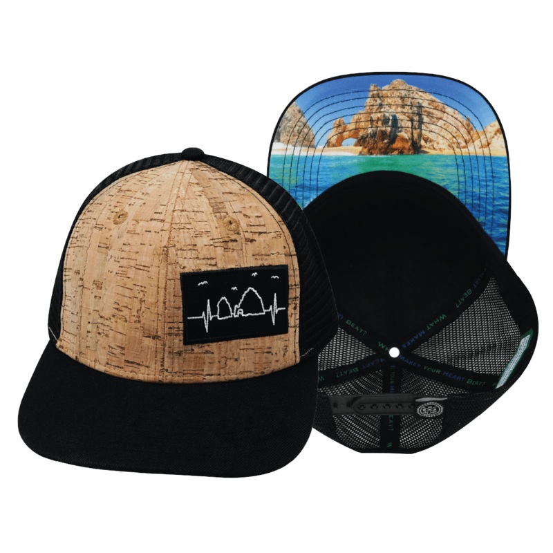 Cabo Hat – Baseball Hat Fit – Cork – Black – Trucker Mesh