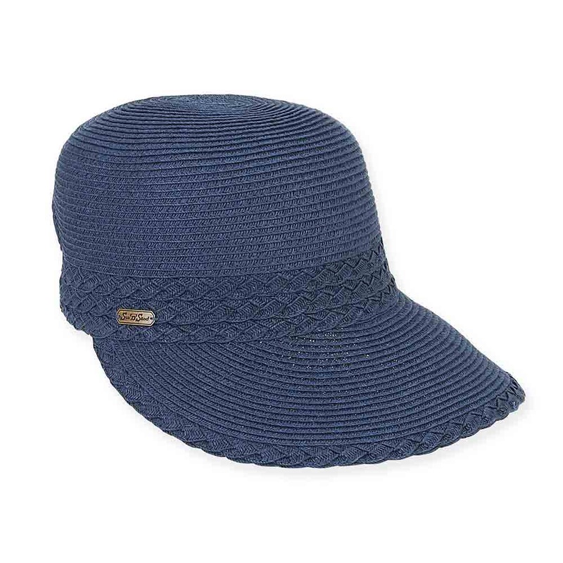 Criss Cross Woven Straw Brim Cap – Sun ‘N’ Sand Hats Natural M/L (57-59 cm) Hook and Loop Closure
