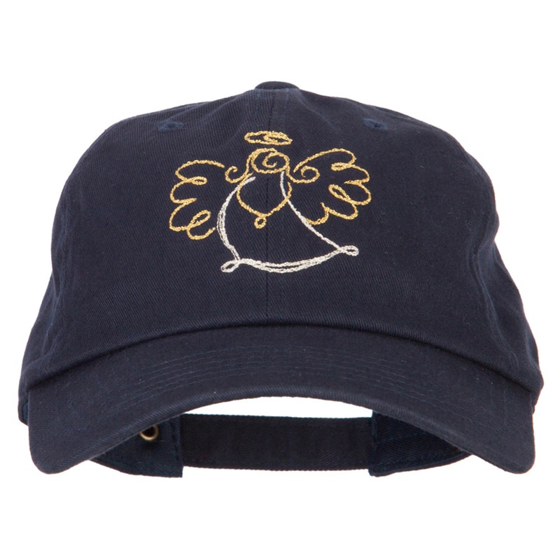 Glitter Angel Embroidered Unstructured Washed Cap Navy One Size