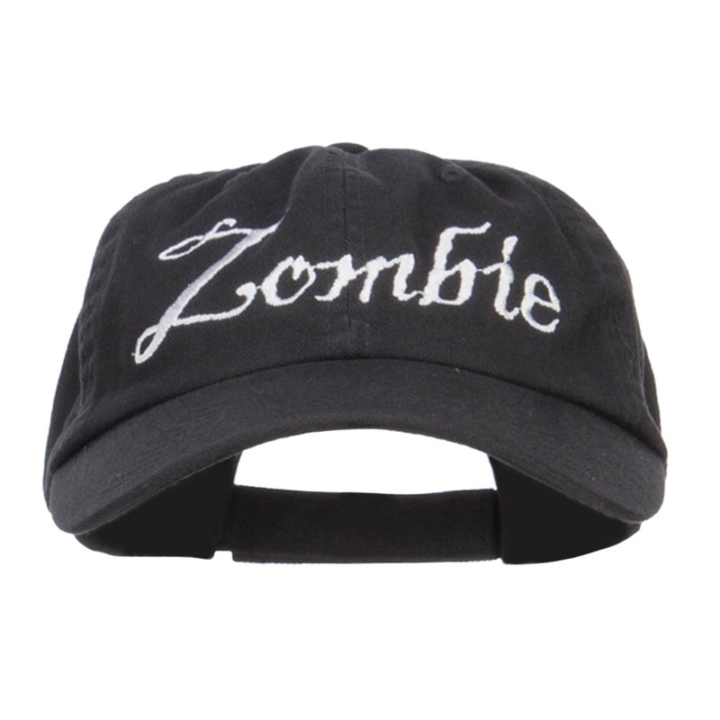 Halloween Zombie Embroidered Low Cap Black One Size