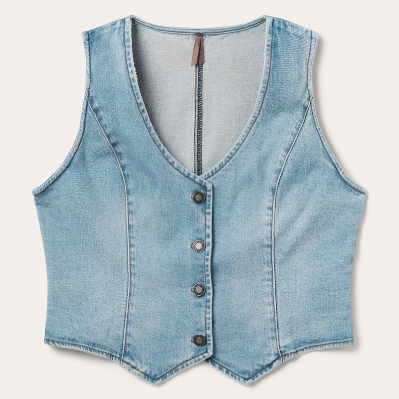 Light Rinse Denim Vest Blue XS