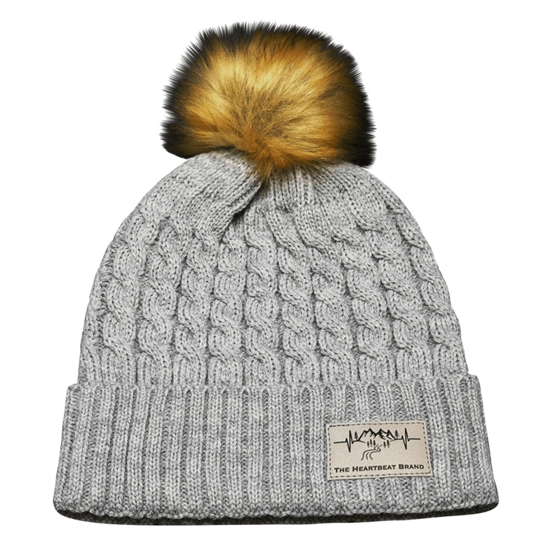 Mountains Beanie – Pom – Gray