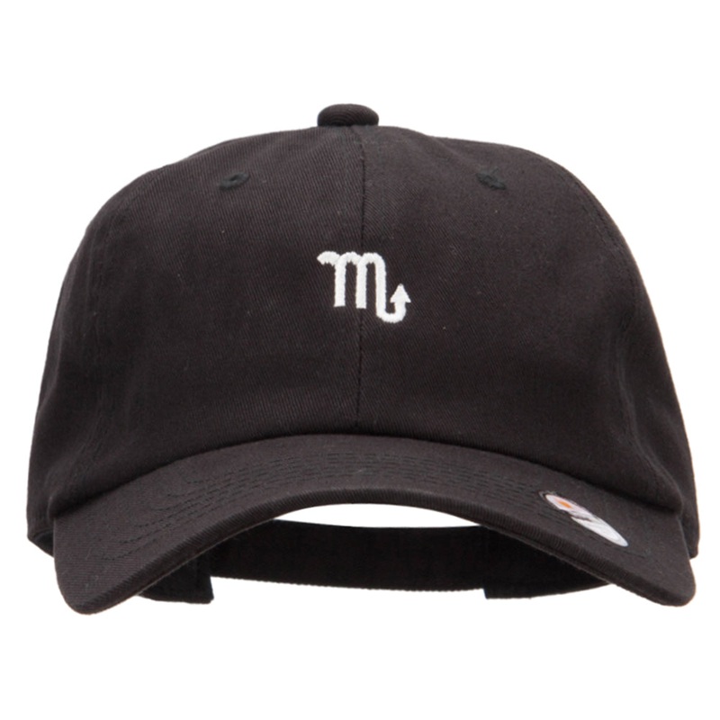 Scorpio Zodiac Sign Embroidered Unstructured Cap Black One Size