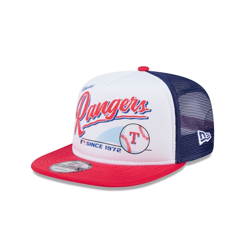 Texas Rangers Retro Script 9FIFTY A-Frame Trucker Hat One Size