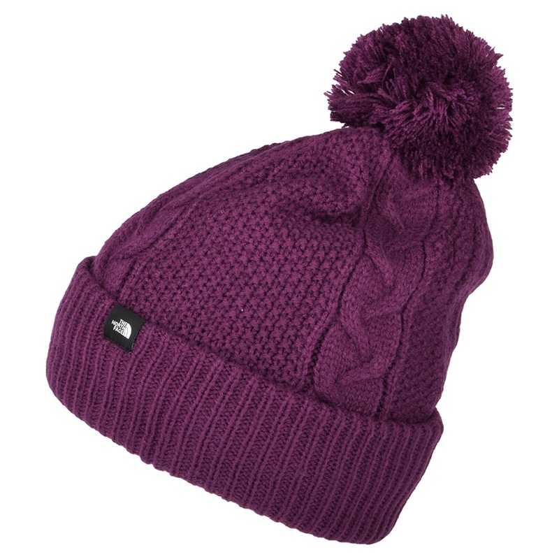 The North Face Hats Minna Cable Knit Bobble Hat – Purple 1-Size