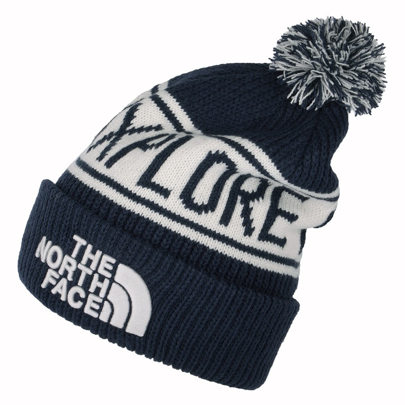 The North Face Hats Retro TNF Pom Bobble Hat – Navy-Grey 1-Size